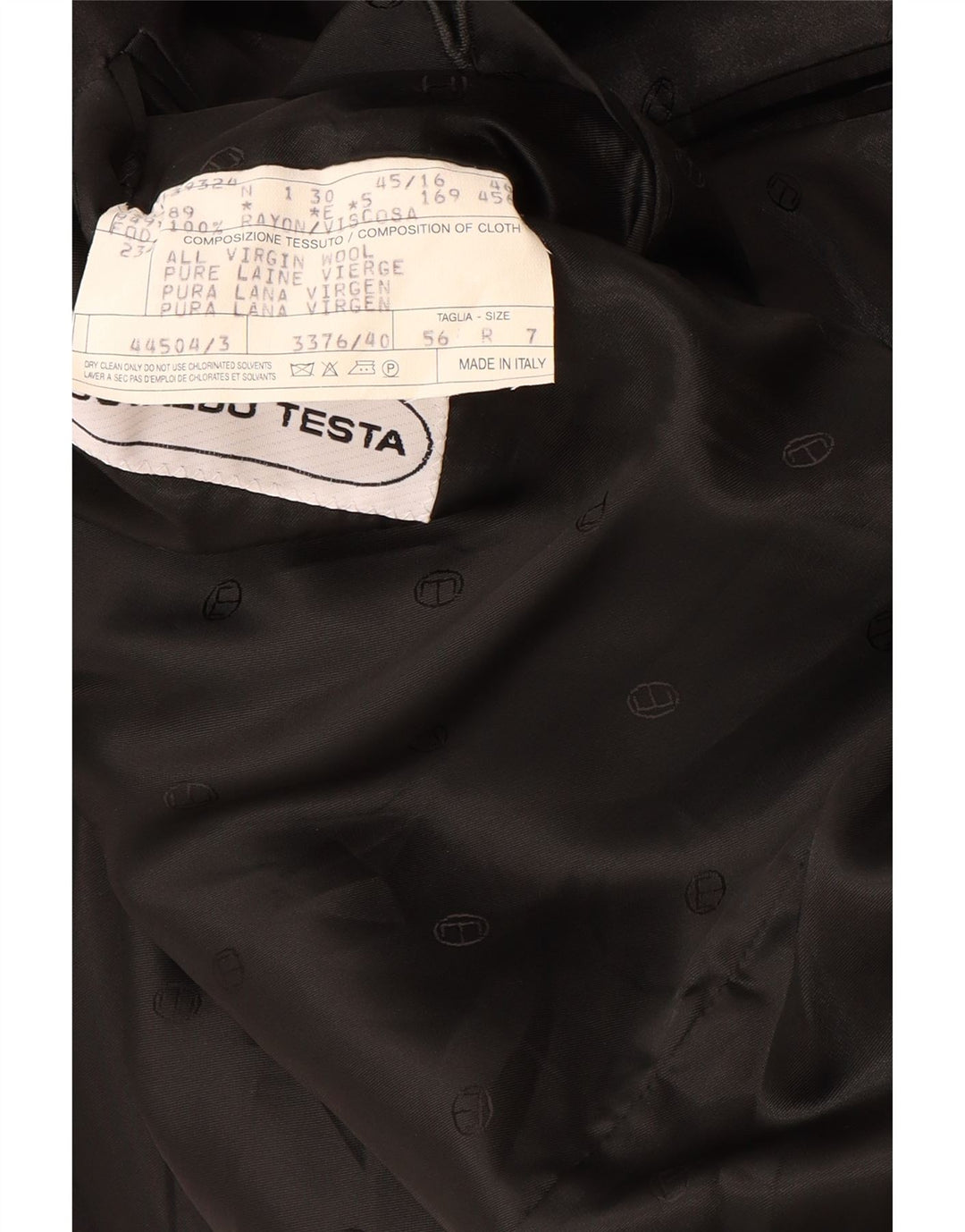 Giacca blazer doppiopetto da uomo Osvaldo Testa UK 40 grande nera