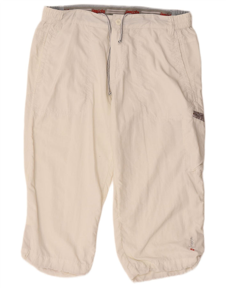 Pantaloncini bermuda cargo da uomo Invicta grandi W34 bianchi in poliammide