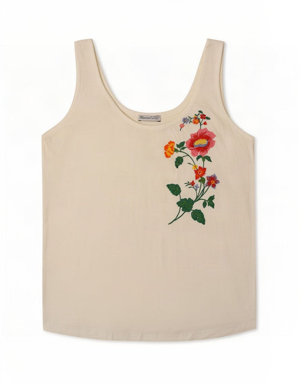 Canotta grafica da donna Zara UK 16 grande bianco floreale
