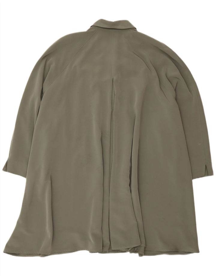 Soprabito vintage da donna vestibilità ampia UK 20 2XL poliestere verde