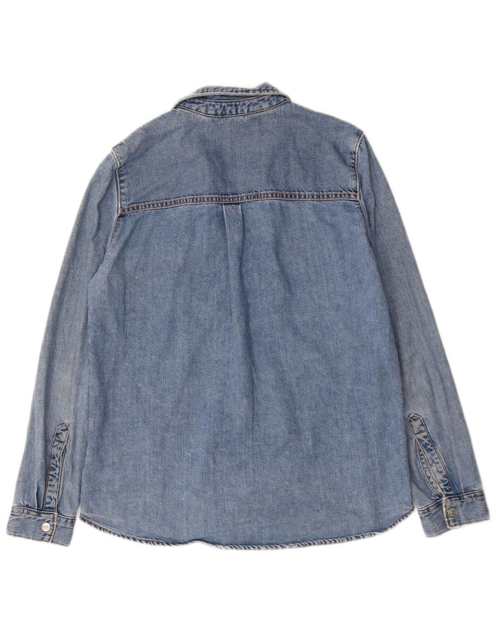 Camicia in denim da donna Zara UK 14 cotone blu medio
