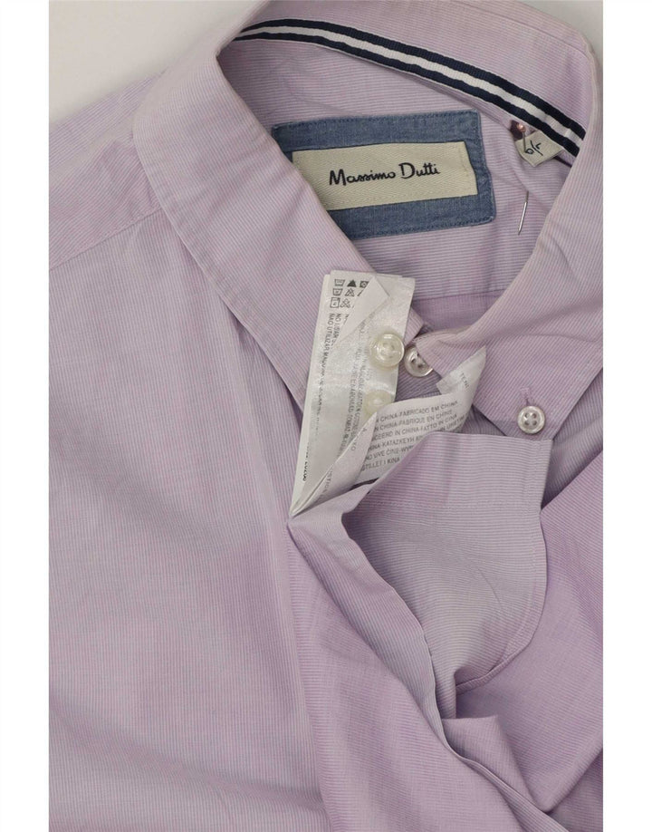 Camicia Uomo Massimo Dutti Grande Cotone Gessato Viola