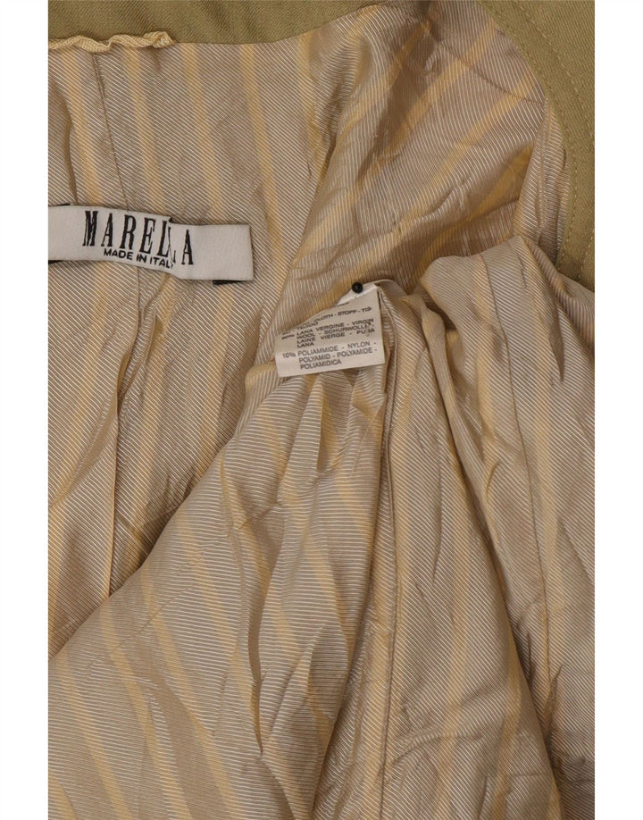 Giacca blazer oversize a 5 bottoni da donna Marella UK 10 piccola lana kaki