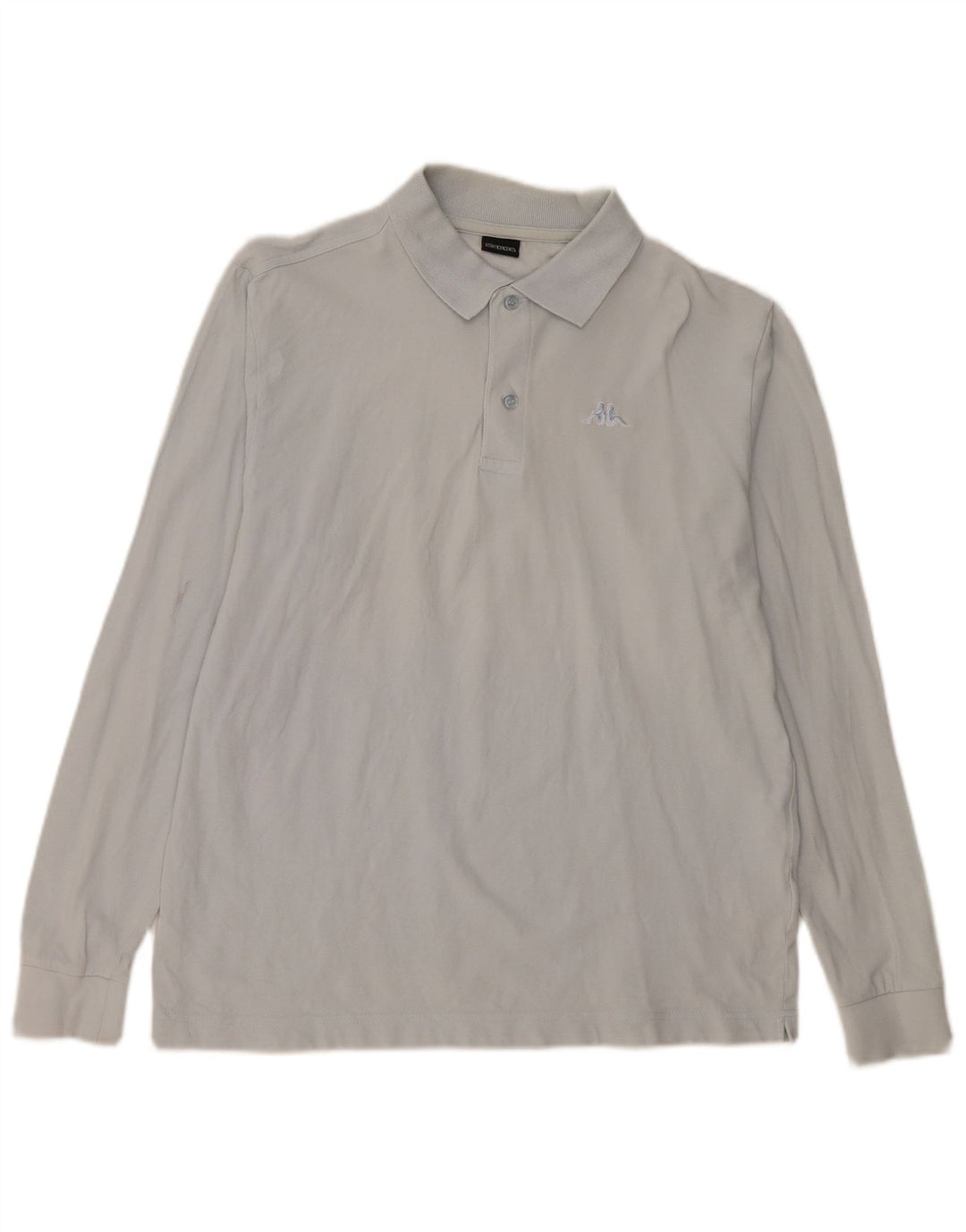 Polo KAPPA da uomo a maniche lunghe in cotone blu medio