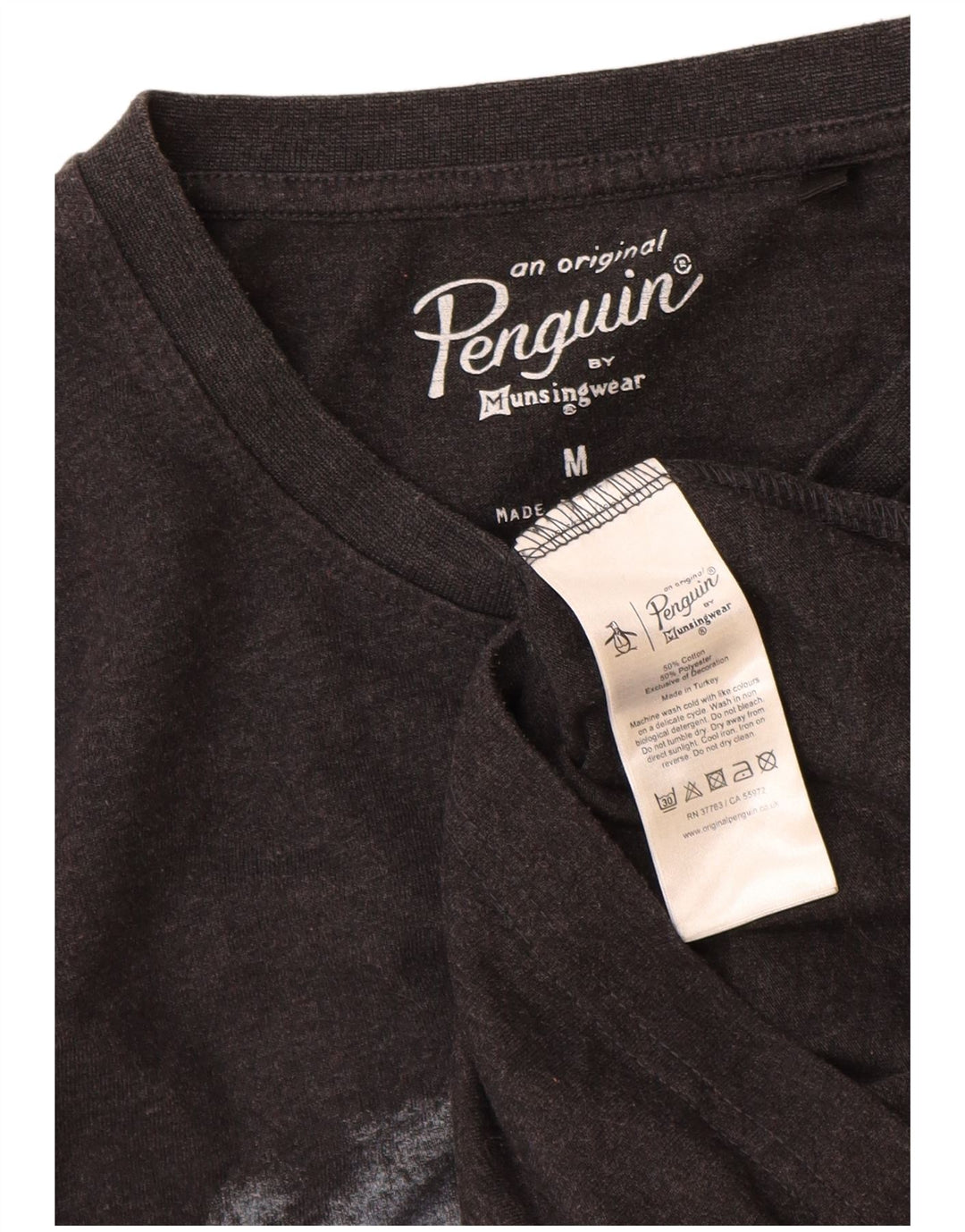 T-shirt grafica da uomo Penguin Top in cotone nero medio