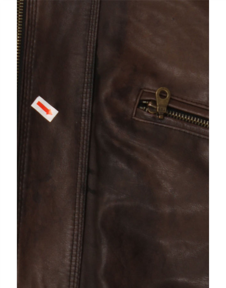 Giacca in pelle da uomo VINTAGE IT 50 Large in pelle marrone