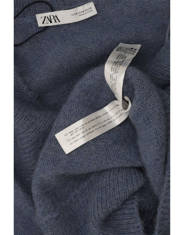 Maglione Bolero oversize da donna Zara UK 14 nylon blu medio