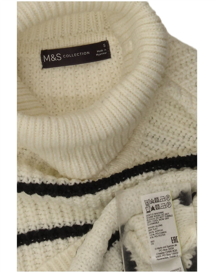 Canotta oversize da donna Marks & Spencer UK 10 piccola a righe bianche