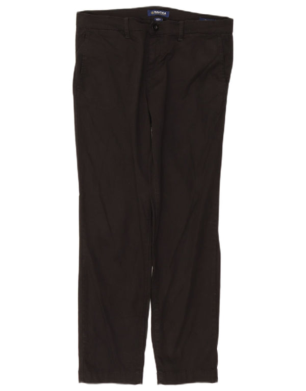 Pantaloni chino dritti da donna Nautica US 4 Small W27 L27 cotone nero
