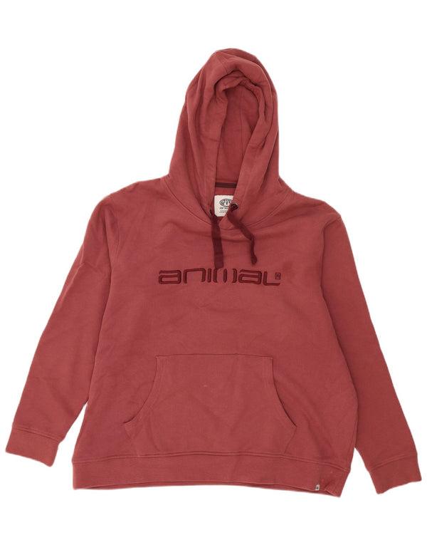 Maglione con cappuccio oversize con grafica da donna Animal UK 18 XL Cotone rosso