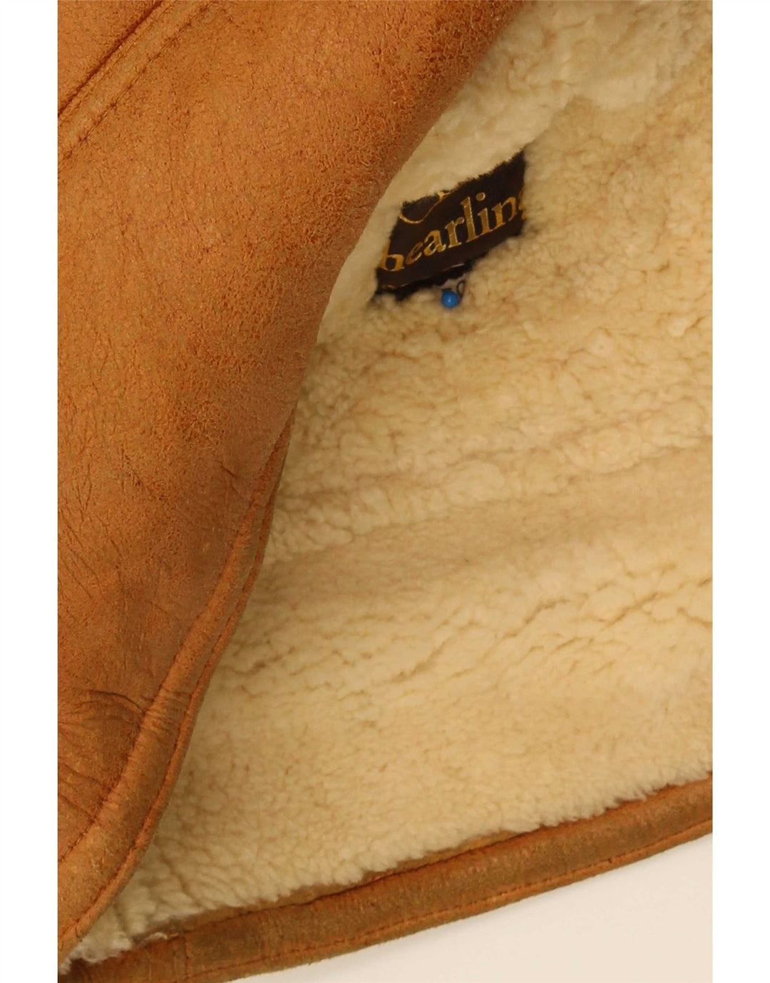 Cappotto in shearling vintage da uomo IT 50 grande marrone