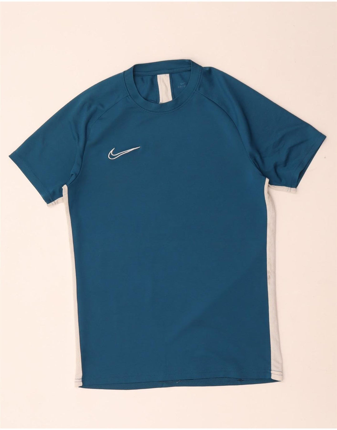 T-shirt Nike Dri Fit da uomo, top in poliestere color block blu medio