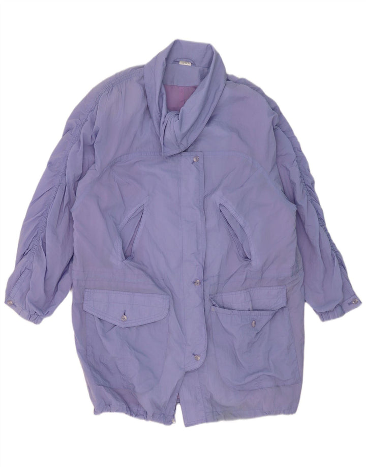 VINTAGE Womens Oversized Raincoat EU 46 XL Purple Nylon