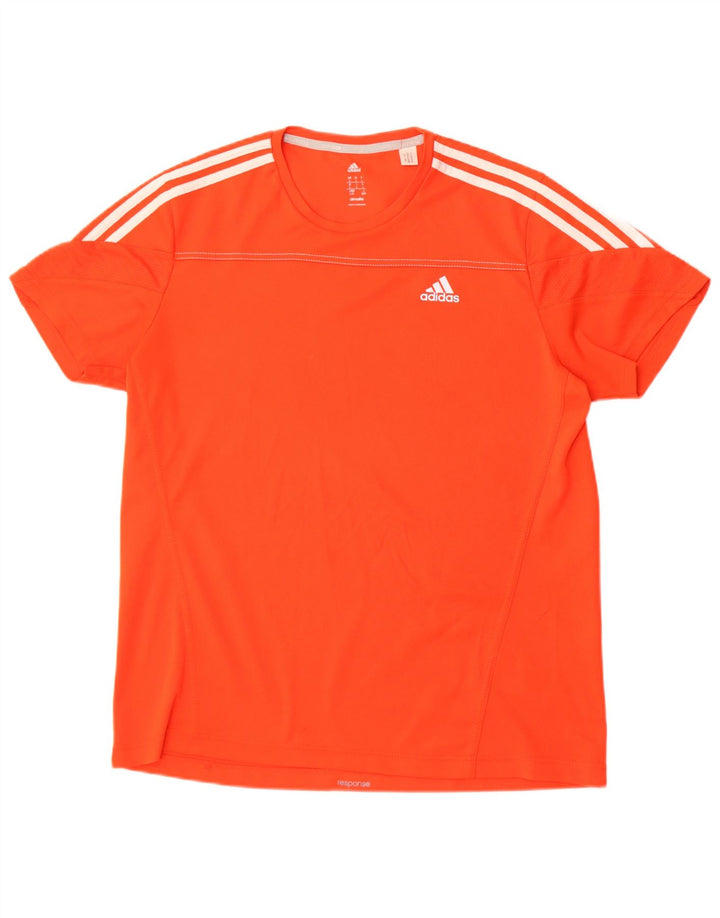 T-shirt Adidas Climalite da uomo, grande, in poliestere arancione