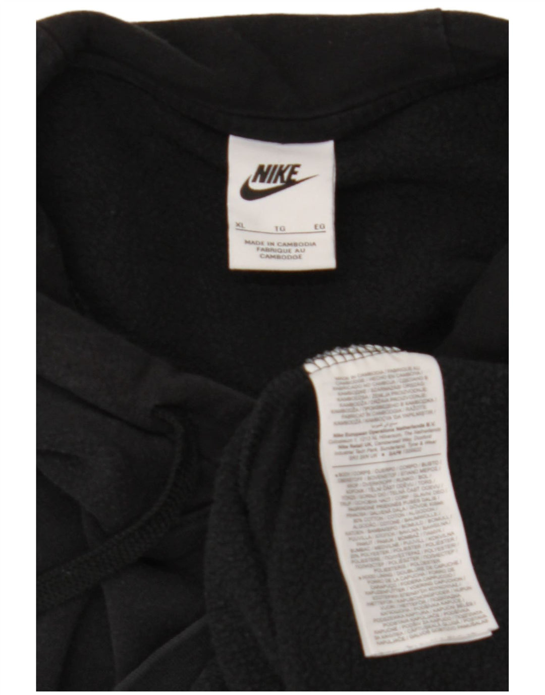 Felpa con cappuccio da uomo NIKE XL in cotone nero