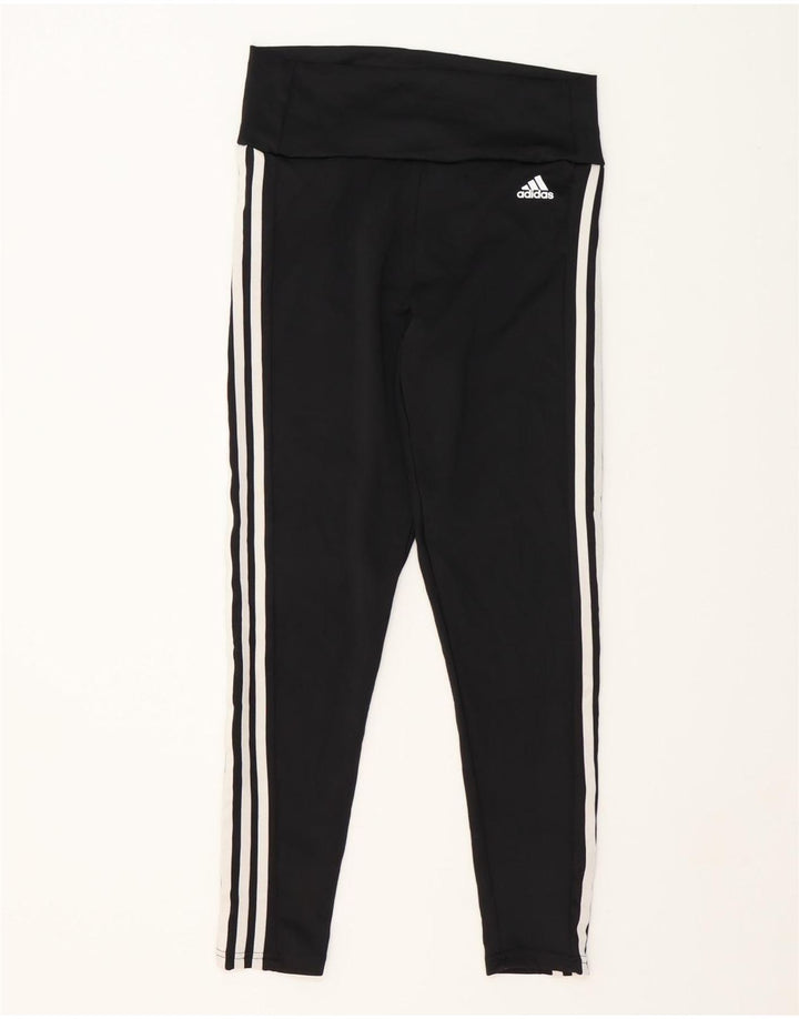 ADIDAS Womens Aeroready Leggings UK 12/14 Medium  Black Vintage Adidas and Second-Hand Adidas from Messina Hembry 