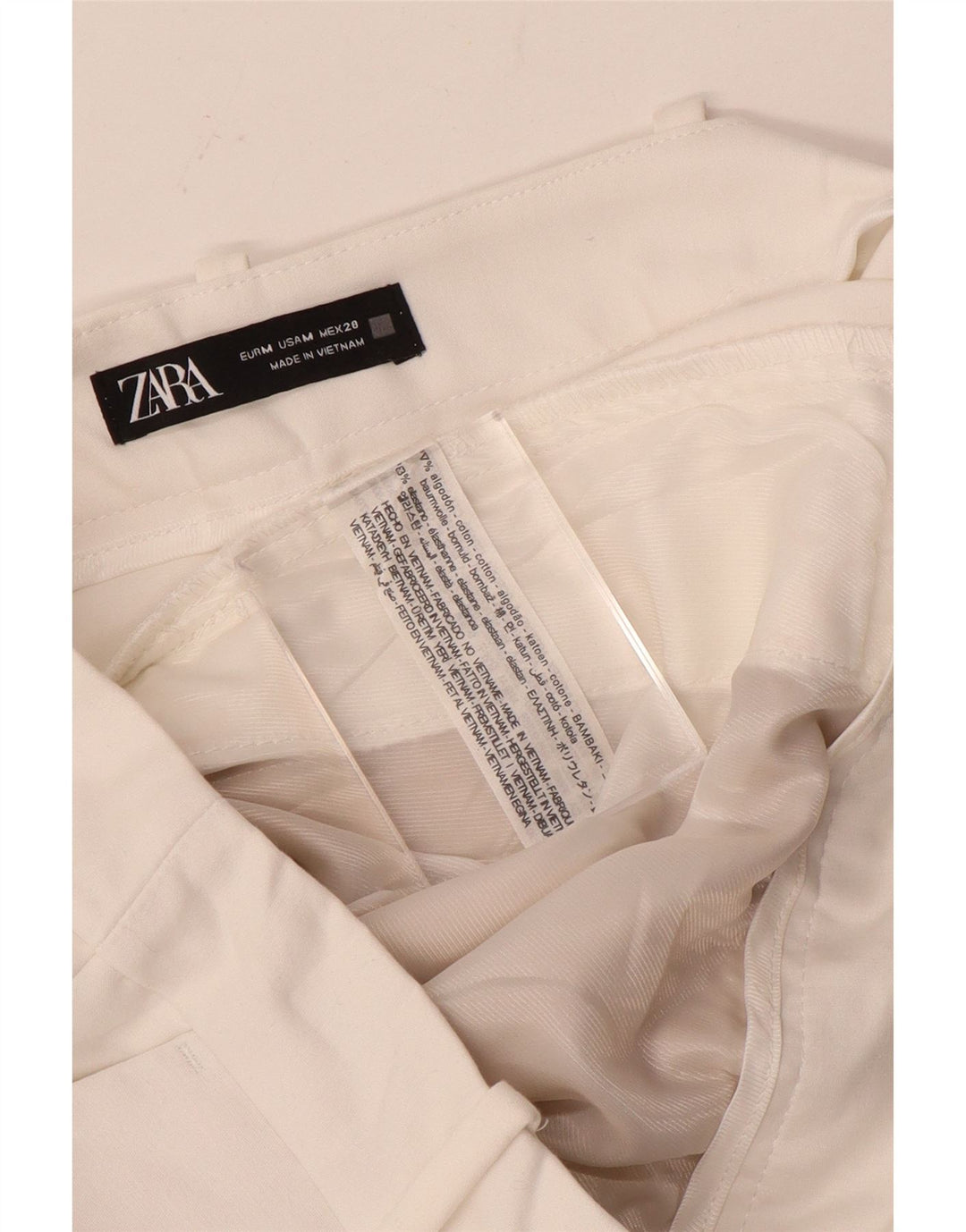 Pantaloncini chino da donna Zara medi W28 cotone bianco