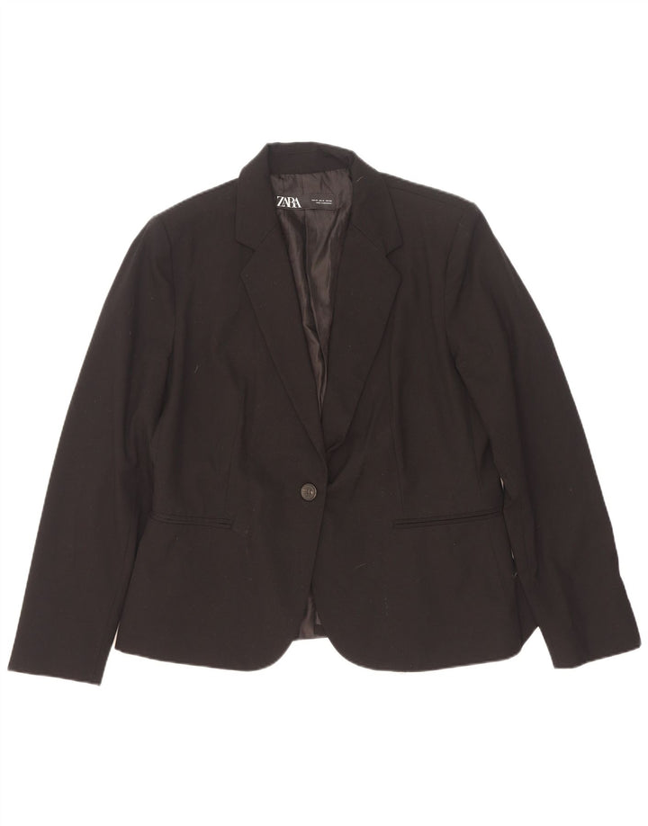 Giacca blazer a 1 bottone da donna Zara EU 44 XL poliestere nero