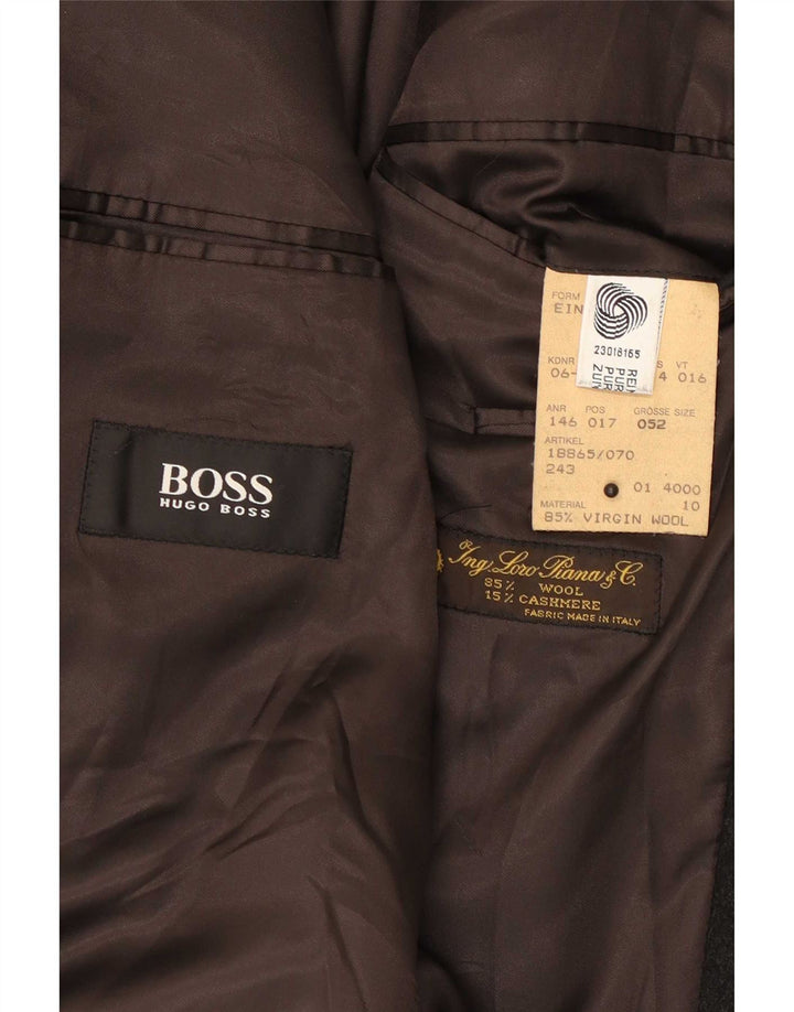Giacca blazer da uomo a 3 bottoni Hugo Boss EU 52 XL lana vergine grigia