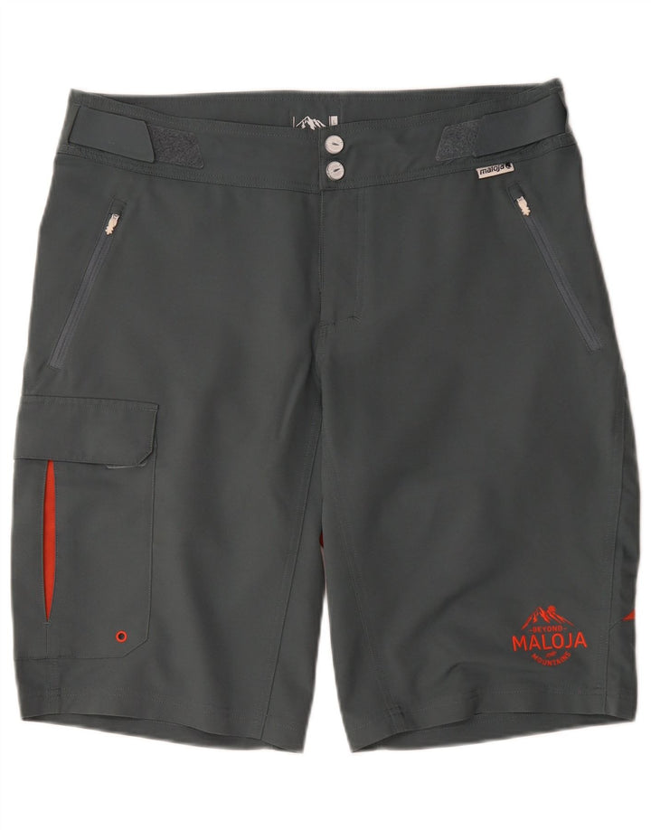 Pantaloncini cargo grafici da uomo Maloja grandi W36 poliestere grigio