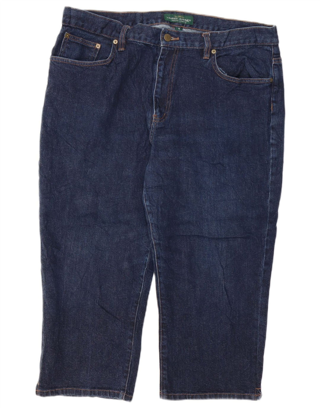 RALPH LAUREN Jeans Capri da donna US 16 2XL W38 L21 Cotone blu navy