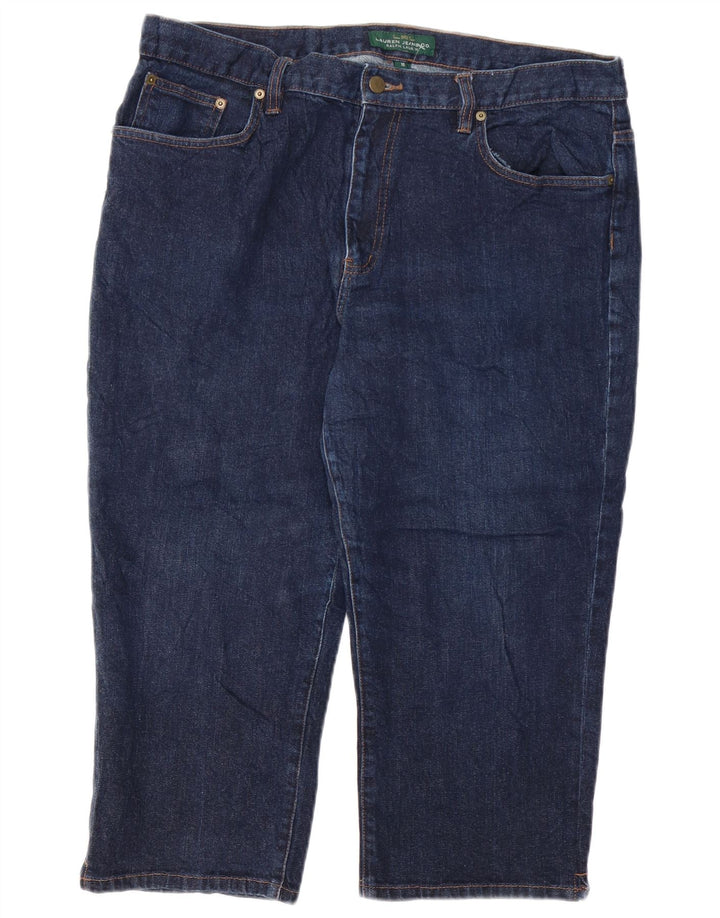 RALPH LAUREN Jeans Capri da donna US 16 2XL W38 L21 Cotone blu navy