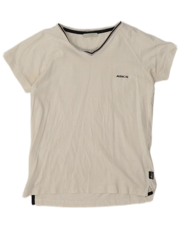 T-shirt da donna Asics Top UK 12 cotone bianco medio