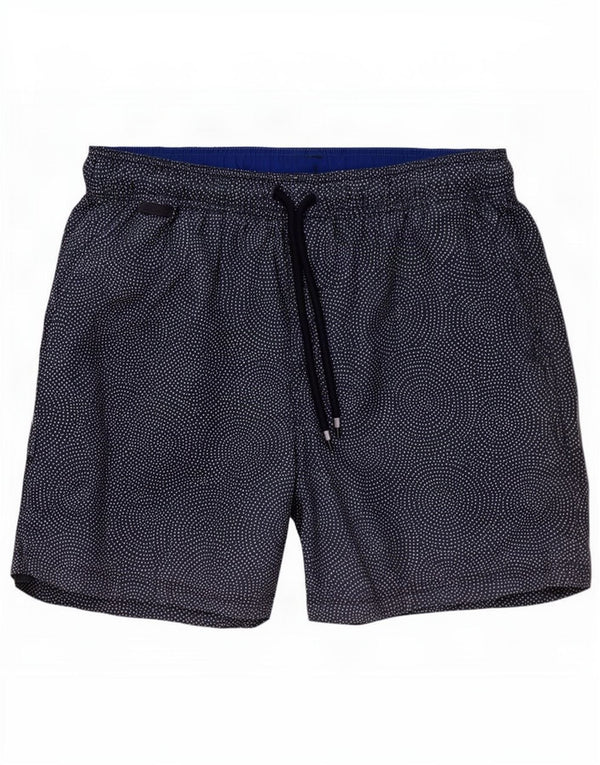 Pantaloncini da bagno da uomo Marks & Spencer piccoli in poliestere geometrico blu navy