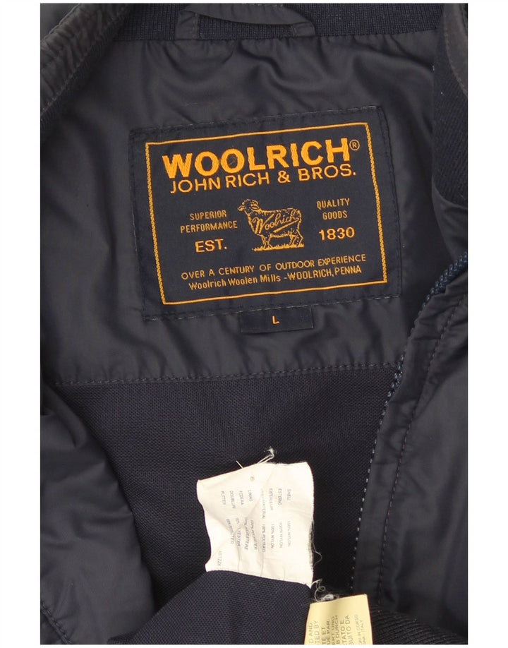 Giacca a vento da uomo Woolrich UK 40 Large in nylon blu navy
