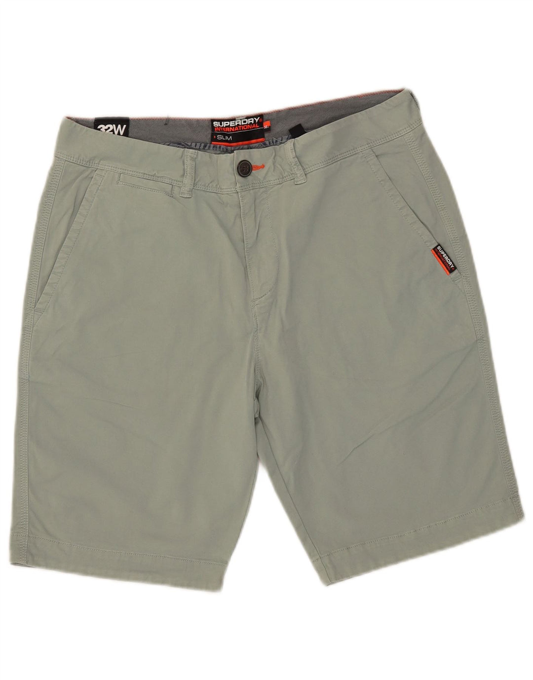 Pantaloncini chino slim fit da uomo Superdry W32 cotone verde medio