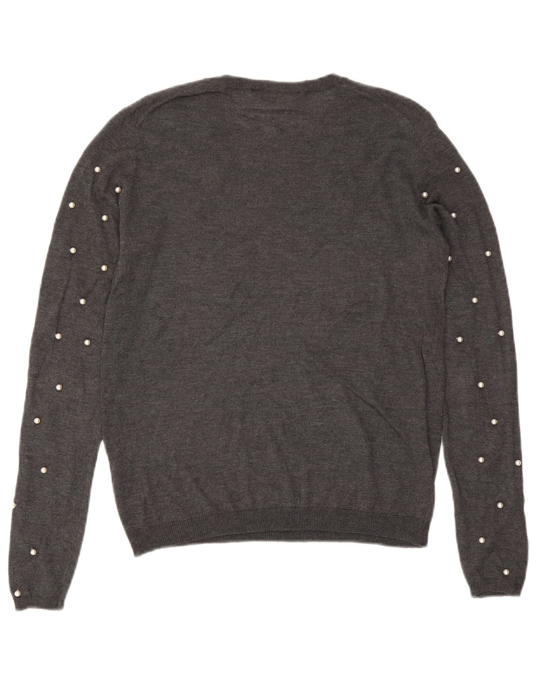 Maglione maglione girocollo da donna Zara UK 10 piccolo grigio modal