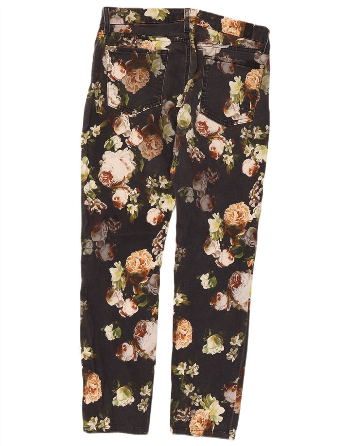 7 FOR ALL MANKIND Jeans slim da donna W30 L26 Cotone floreale nero