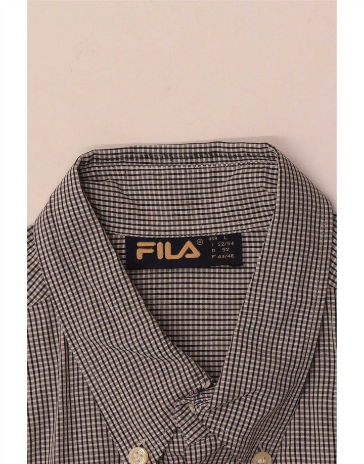 Camicia Fila da uomo a quadri grigi grandi