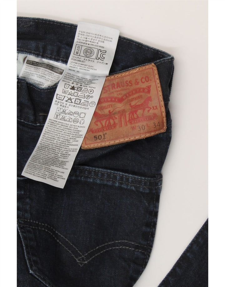 LEVI'S Jeans dritti da uomo 501 W30 L34 cotone blu navy