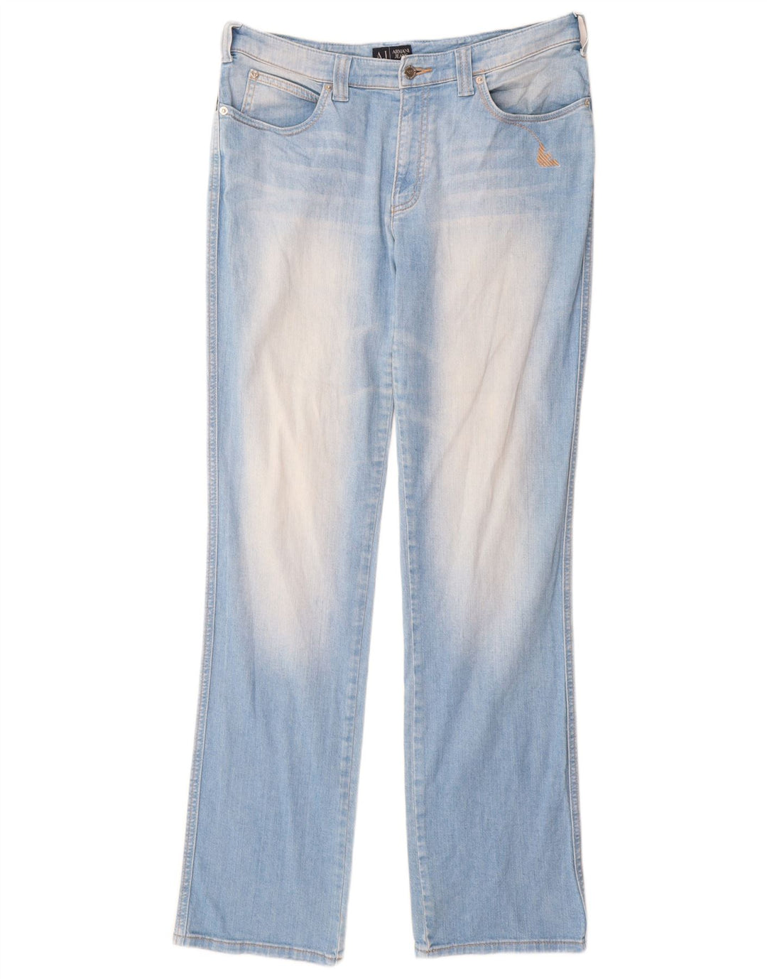 Jeans dritti da donna Armani W33 L34 cotone blu