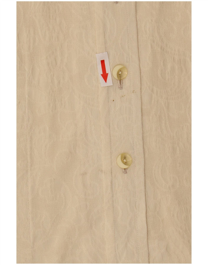 Camicetta da donna vintage trasparente trasparente UK 14 Beige medio
