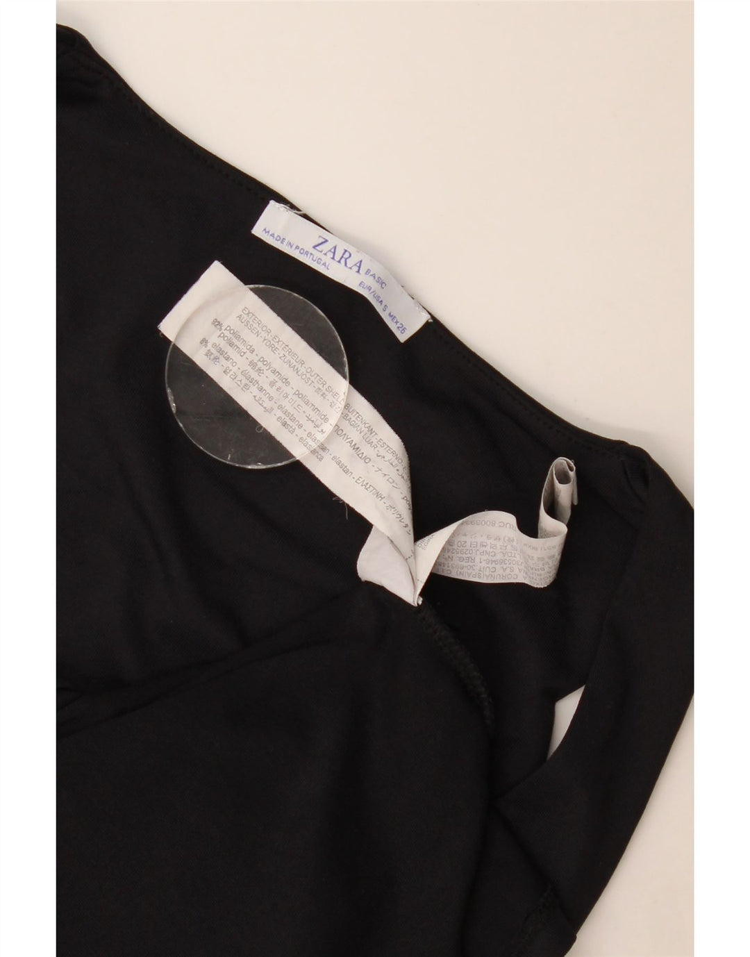 Canottiera Zara da donna UK 8 Small nera in poliammide