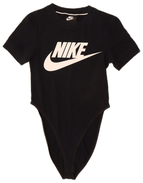 Body grafico da donna Nike UK 6 XS cotone nero