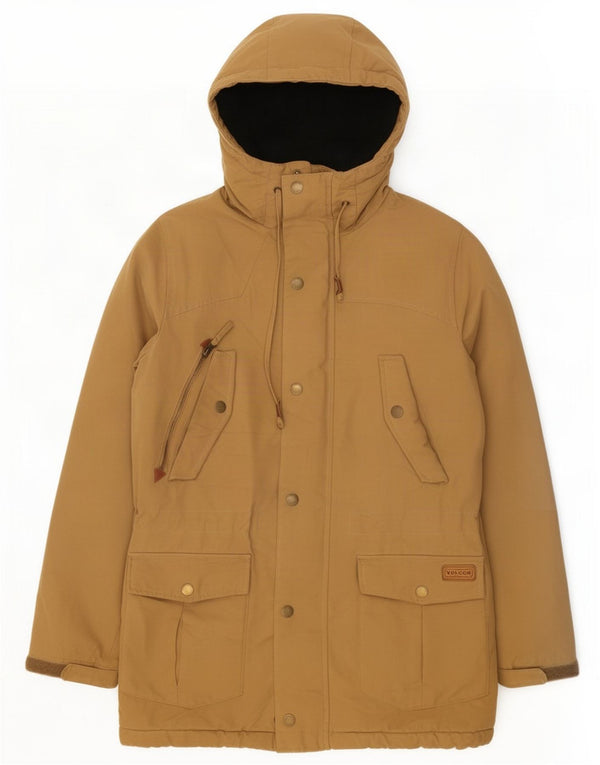 Giacca Parka Sherpa da uomo con cappuccio Volcom UK 36 Small Beige Cotton