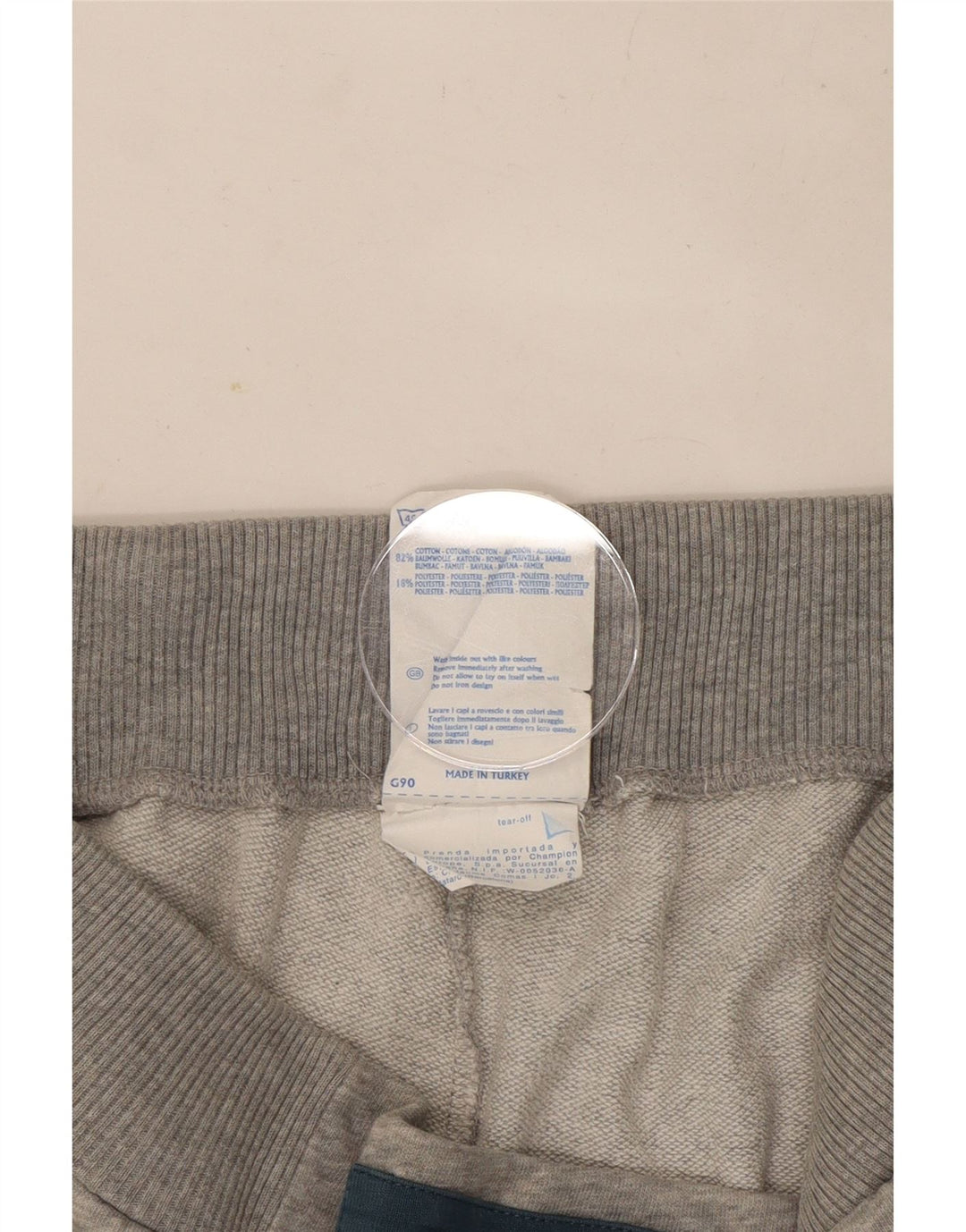Pantaloni da tuta con grafica Champion da uomo, pantaloni da jogging, cotone grigio medio