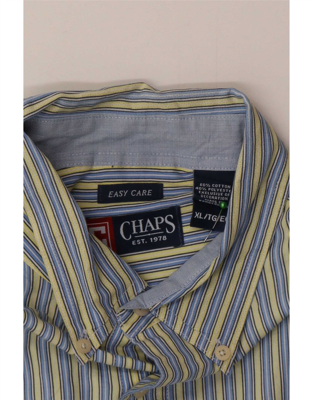 Camicia da uomo Chaps XL in cotone a righe blu classica