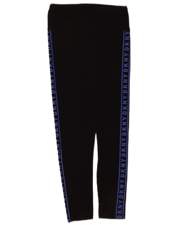 Leggings grafici crop da donna Dkny UK 4 XS cotone color block nero