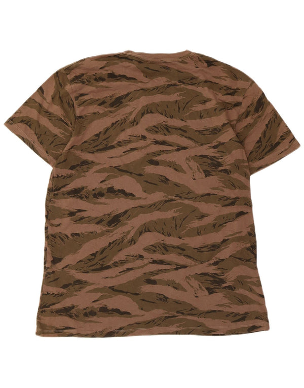 T-shirt da uomo dalla vestibilità regolare di All Saints, in cotone con stampa animalier marrone medio