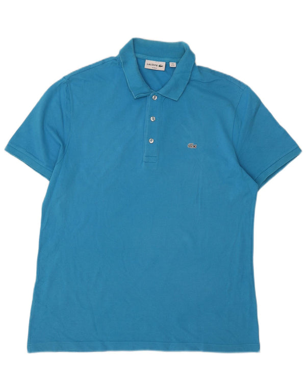Polo da uomo slim fit Lacoste taglia 6 XL in cotone blu