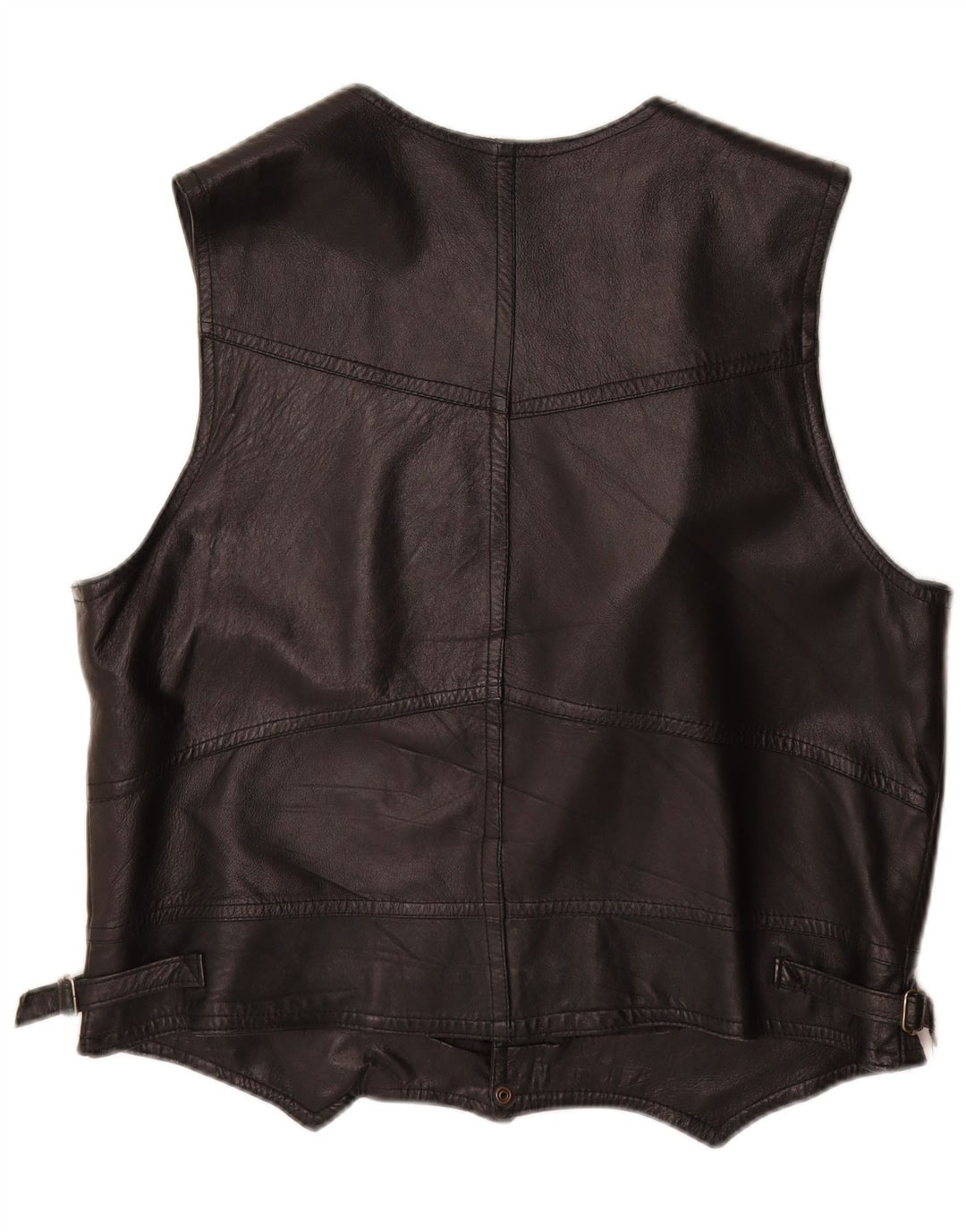 Gilet in pelle da uomo VINTAGE grande nero