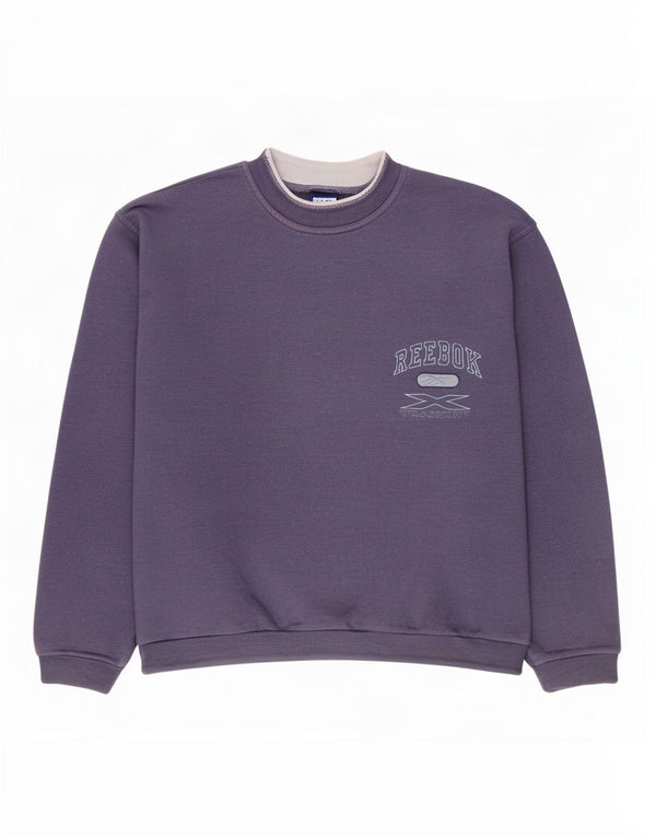 Felpa Reebok da uomo in cotone viola medio