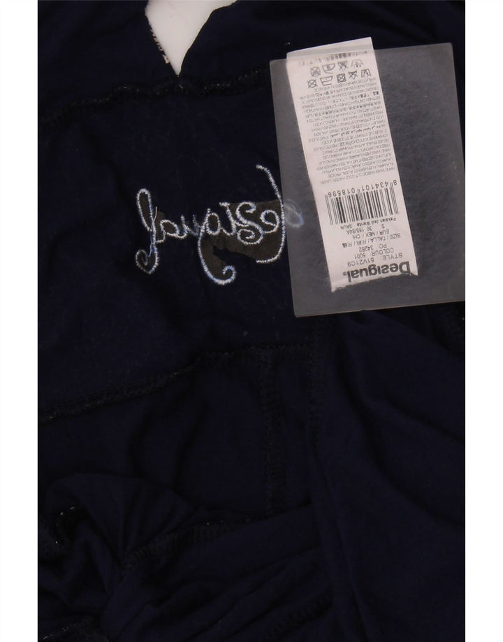 Desigual Abito da donna senza maniche a trapezio UK 8 Piccolo in viscosa floreale blu navy