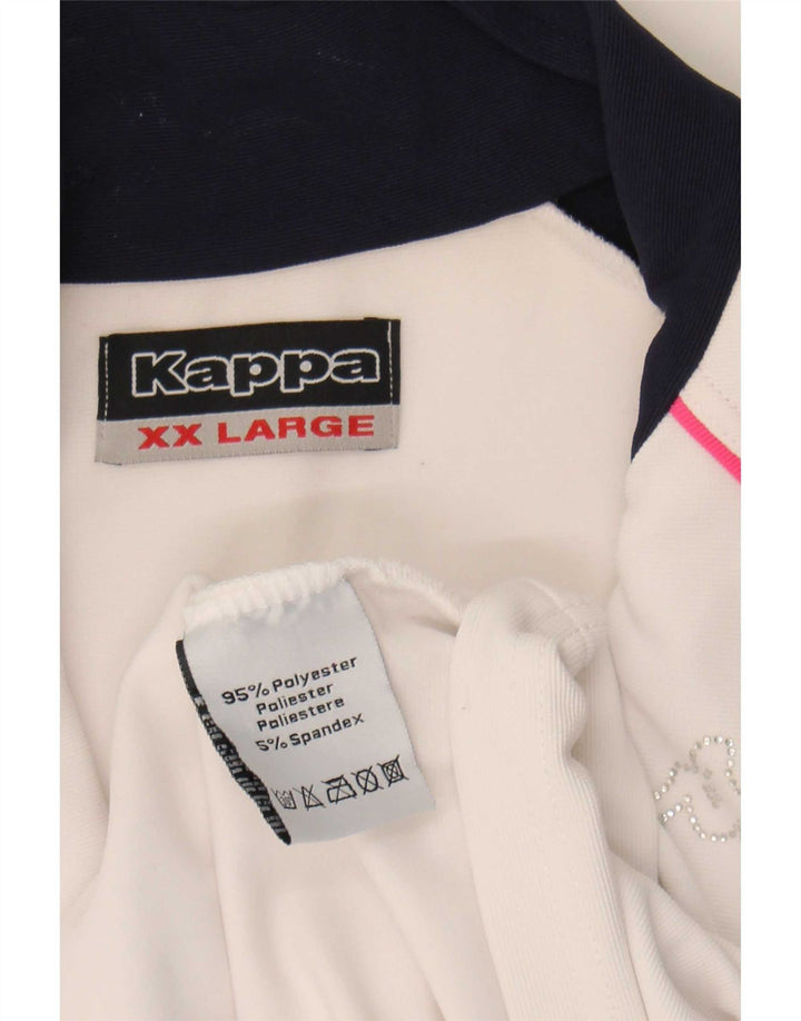 Giacca da tuta da donna Kappa UK 20 2XL Poliestere color block bianco