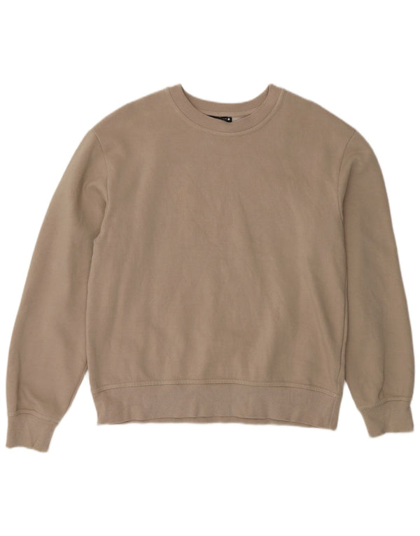 Felpa oversize da donna Zara UK 10 piccola in cotone beige