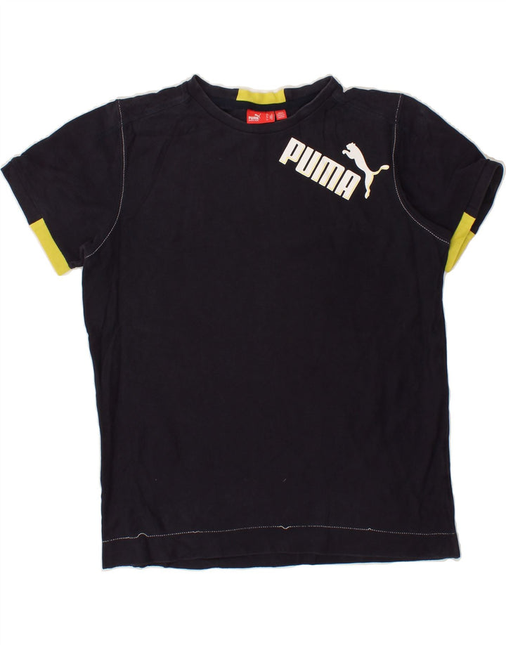 PUMA Mens Graphic T-Shirt Top Medium Navy Blue Cotton Vintage Puma and Second-Hand Puma from Messina Hembry 